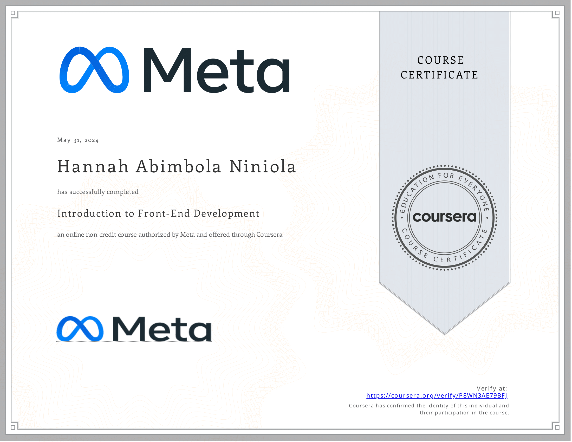 Meta Front-End Certificate